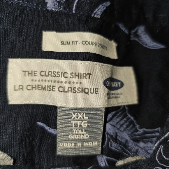 5 Old Navy Shirt Mens XXL  Short Sleeve Slim Fit Button Up Top Tall - Picture 3 of 15